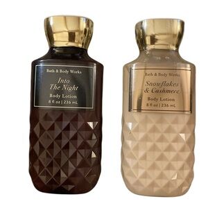 Bath & Body Works Into The Night & Snowflakes & Cashmere Body Lotion bundle Set